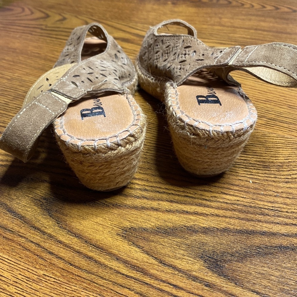 🌹 Browns 🌹 Soft Leather Wedge Espadrille Sandals - Picture 6 of 8